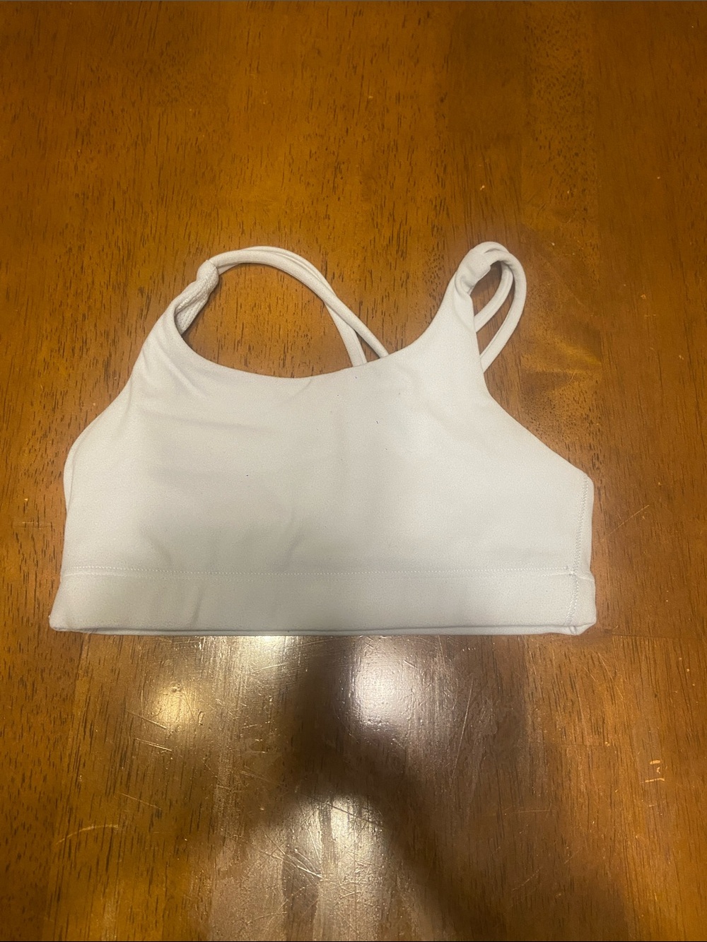 Athleta Light Blue High-Neck Strappy Sports Bra